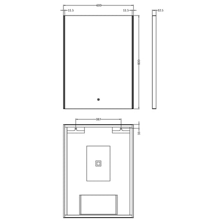 Nuie Cepheus Ambient Lit LED Touch Sensor Bathroom Mirror H800 x W600mm Silver LQ604 LD