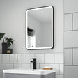 Nuie Hydus Rectangular LED Touch Sensor Framed Mirror H700 x W500mm Matt Black LQ701 LS