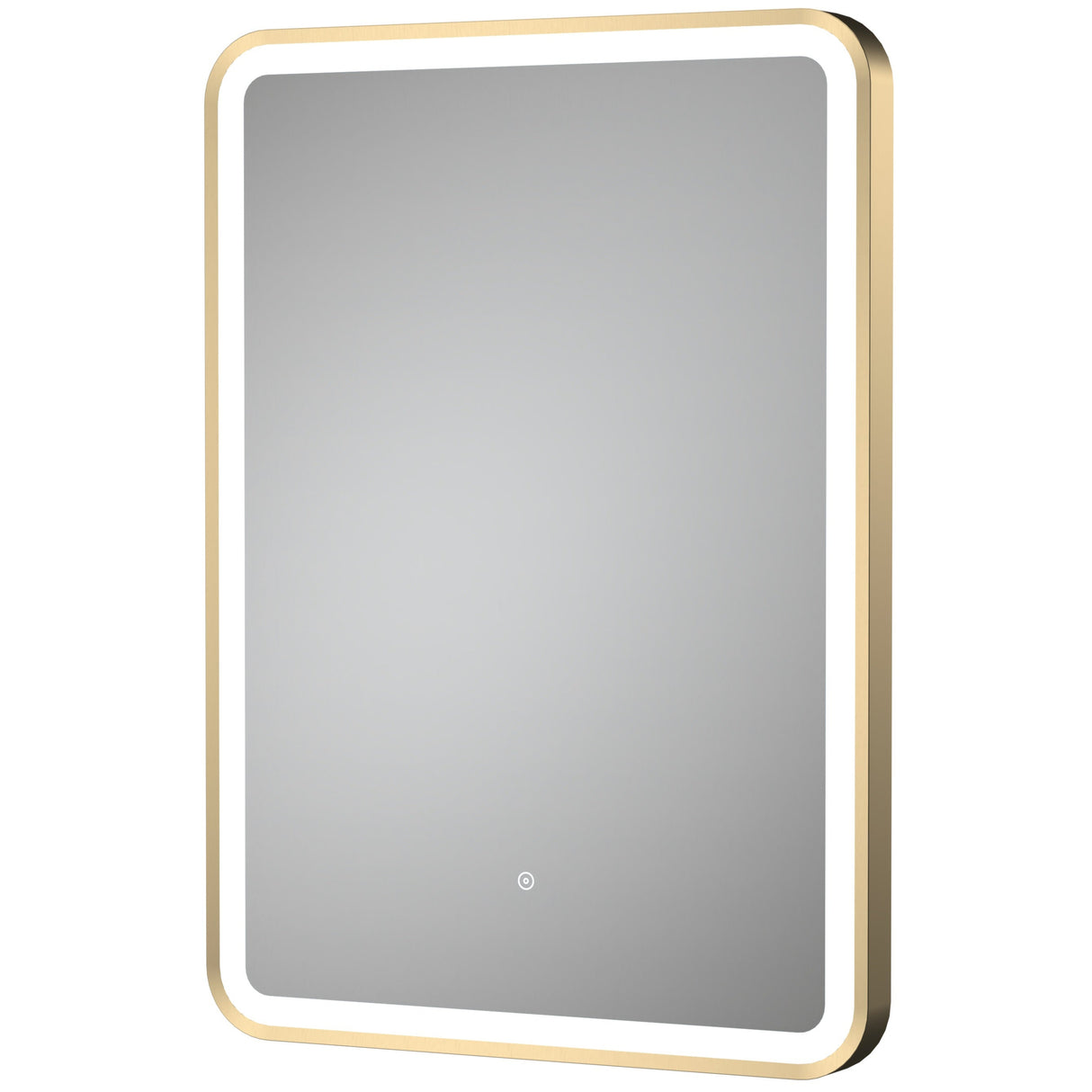 Nuie Hydus Rectangular LED Touch Sensor Framed Mirror H700 x W500mm Brushed Brass LQ702