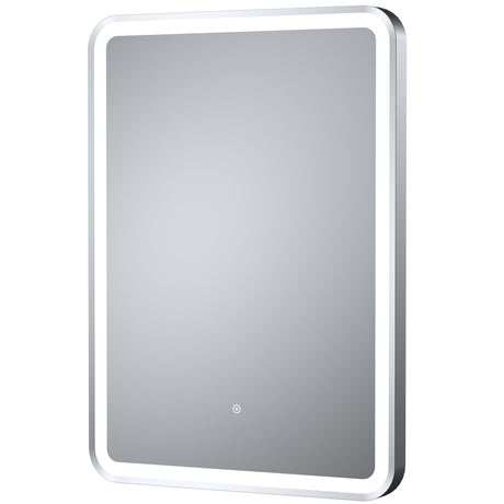 Nuie Hydus Rectangular LED Touch Sensor Framed Mirror H700 x W500mm Chrome LQ703
