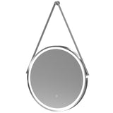 Nuie Salana Round LED Touch Sensor Framed Mirror With Strap H600 x W600mm Chrome LQ713