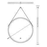 Nuie Salana Round LED Touch Sensor Framed Mirror With Strap H800 x W800mm
