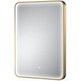 Nuie Pictor Rectangular LED Touch Sensor Inset Framed Mirror H700 x W500mm Brushed Brass LQ732