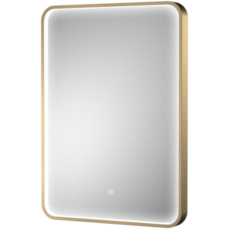 Nuie Pictor Rectangular LED Touch Sensor Inset Framed Mirror H700 x W500mm Brushed Brass LQ732