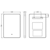 Nuie Pictor Rectangular LED Touch Sensor Inset Framed Mirror H700 x W500mm Brushed Brass LQ732 LD