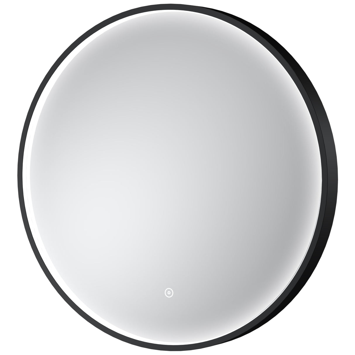 Nuie Mensa Round LED Touch Sensor Inset Framed Mirror H600 x W600mm Black LQ741
