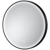 Nuie Mensa Round LED Touch Sensor Inset Framed Mirror H600 x W600mm Black LQ741