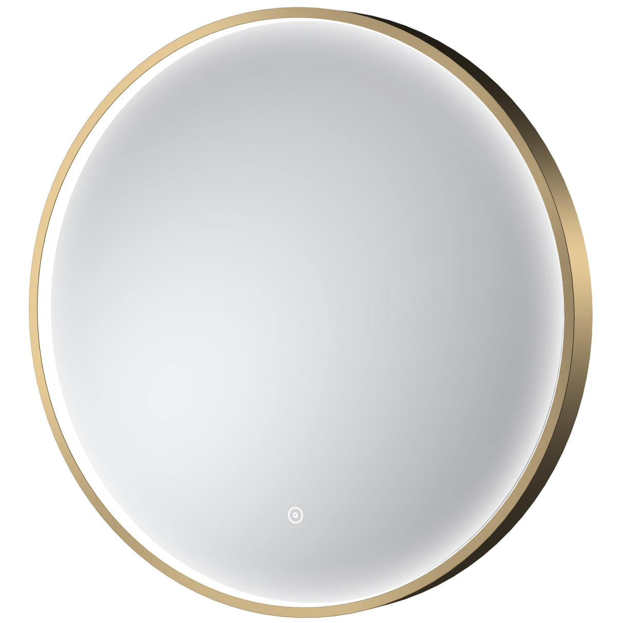 Nuie Mensa Round LED Touch Sensor Inset Framed Mirror H600 x W600mm Brushed Brass LQ742