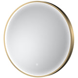 Nuie Mensa Round LED Touch Sensor Inset Framed Mirror H600 x W600mm Brushed Brass LQ742