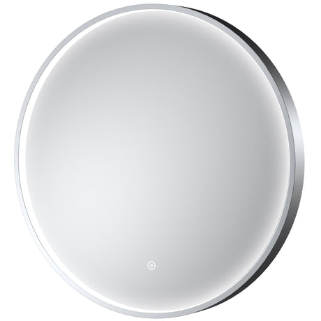 Nuie Mensa Round LED Touch Sensor Inset Framed Mirror H600 x W600mm Chrome LQ743