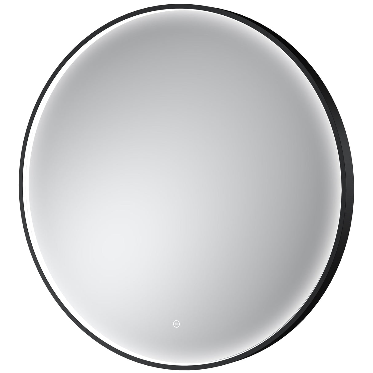 Nuie Mensa Round LED Touch Sensor Inset Framed Mirror H800 x W800mm Black LQ751