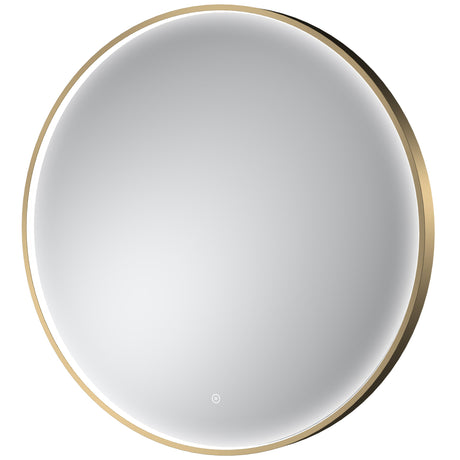 Nuie Mensa Round LED Touch Sensor Inset Framed Mirror H800 x W800mm Brushed Brass LQ752