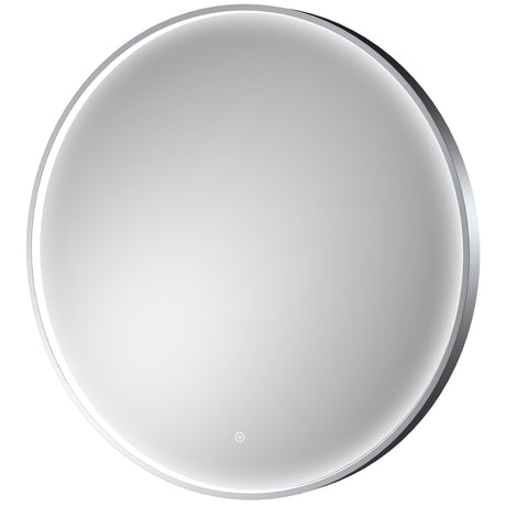 Nuie Mensa Round LED Touch Sensor Inset Framed Mirror H800 x W800mm Chrome LQ753