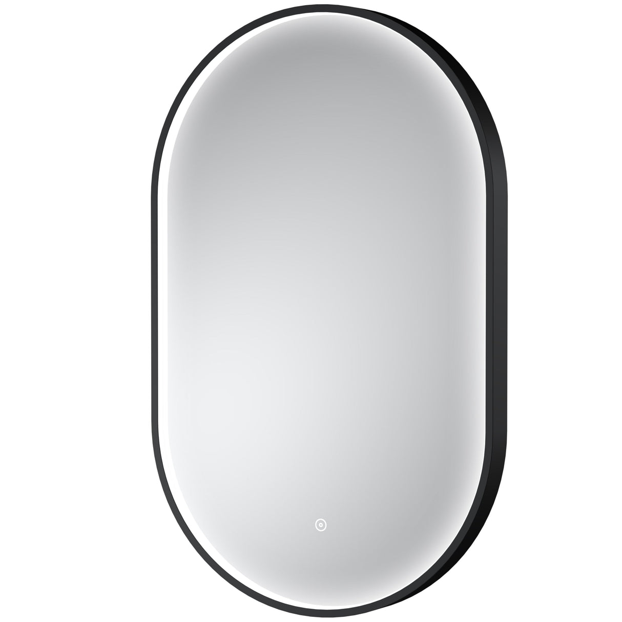 Nuie Columba Oval LED Touch Sensor Inset Framed Mirror H800 x W500mm Black LQ761