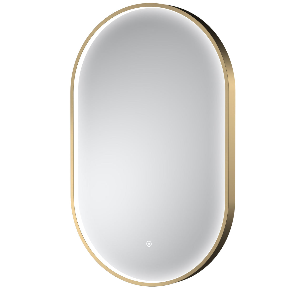 Nuie Columba Oval LED Touch Sensor Inset Framed Mirror H800 x W500mm Brushed Brass LQ762