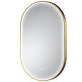 Nuie Columba Oval LED Touch Sensor Inset Framed Mirror H800 x W500mm Brushed Brass LQ762