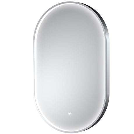 Nuie Columba Oval LED Touch Sensor Inset Framed Mirror H800 x W500mm Chrome LQ763