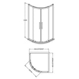 Hudson Reed Apex Quadrant Shower Enclosure Matt Black, 8mm Glass M900QBP-E8 LD