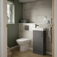Nuie Vault 400mm Floor Standing 1 Door Vanity Unit & Basin Anthracite Woodgrain MIN003 LS