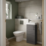 Nuie Vault 400mm Floor Standing 1 Door Vanity Unit & Basin Anthracite Woodgrain MIN003 LS