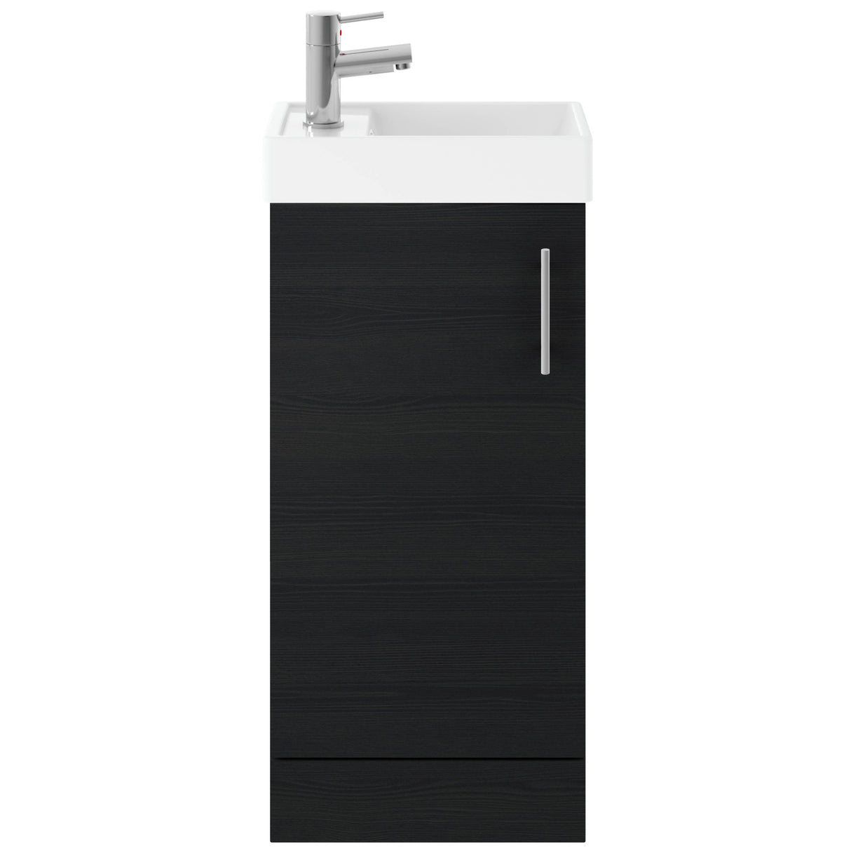 Nuie Vault 400mm Floor Standing 1 Door Vanity Unit & Basin Charcoal Black MIN004