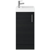 Nuie Vault 400mm Floor Standing 1 Door Vanity Unit & Basin Charcoal Black MIN004