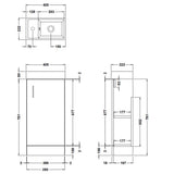 Nuie Vault 400mm Floor Standing 1 Door Vanity Unit & Basin Gloss Grey MIN014 LD