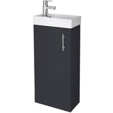 Nuie Vault 400mm Floor Standing 1 Door Vanity Unit & Basin Soft Black MIN024