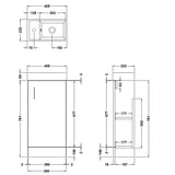 Nuie Vault 400mm Floor Standing 1 Door Vanity Unit & Basin Soft Black MIN024 LD