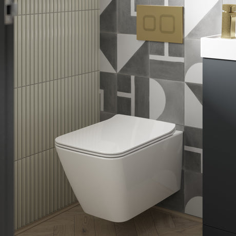Nuie Ava Rimless Wall Hung Toilet & Soft Close Sandwich Seat NCG440 LS
