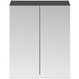 Nuie Fusion 2 Door Wall Hung Mirrored Cabinet W600mm Gloss Grey MOC323