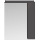Nuie Fusion 2 Door 75/25 Wall Hung Mirrored Cabinet W600mm Gloss Grey MOC324