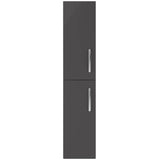 Nuie Athena 2 Door Wall Hung Tall Storage Unit W300mm Gloss Grey MOC362