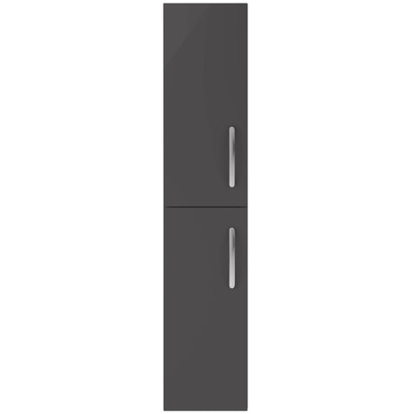 Nuie Athena 2 Door Wall Hung Tall Storage Unit W300mm Gloss Grey MOC362