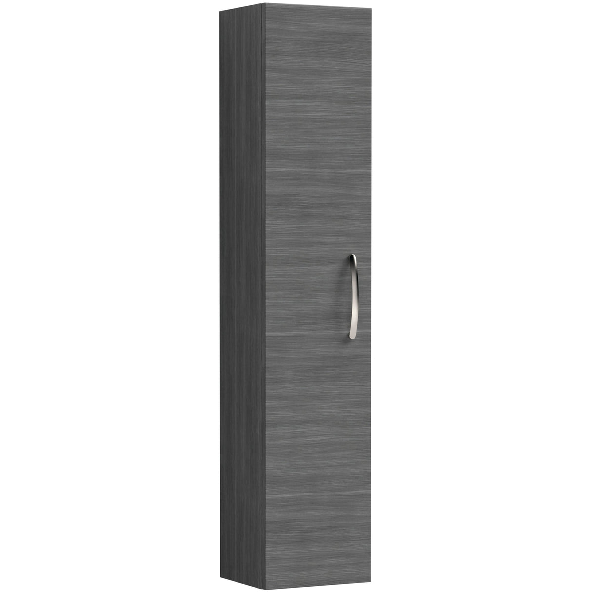 Nuie Athena 1 Door Wall Hung Tall Storage Unit W300mm Anthracite Woodgrain MOD561