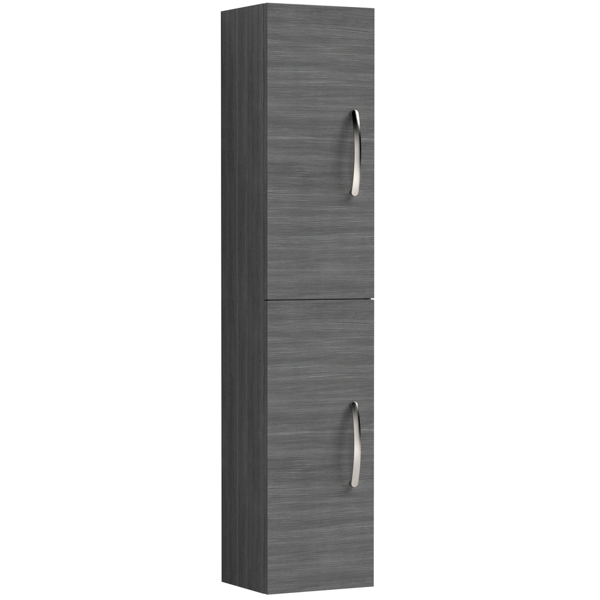 Nuie Athena 2 Door Wall Hung Tall Storage Unit W300mm Anthracite Woodgrain MOD562