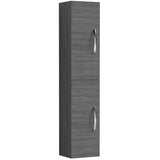 Nuie Athena 2 Door Wall Hung Tall Storage Unit W300mm Anthracite Woodgrain MOD562