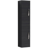 Nuie Athena 2 Door Wall Hung Tall Storage Unit W300mm Charcoal Black MOD662