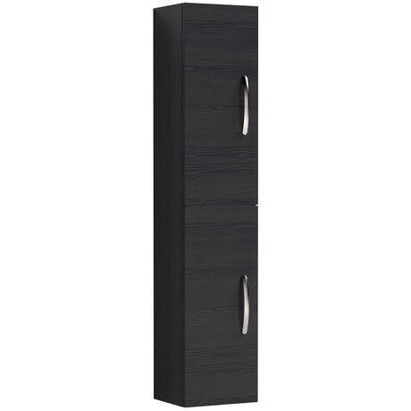 Nuie Athena 2 Door Wall Hung Tall Storage Unit W300mm Charcoal Black MOD662