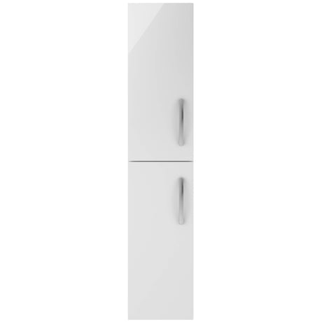 Nuie Athena 2 Door Wall Hung Tall Storage Unit W300mm Gloss White MOE162