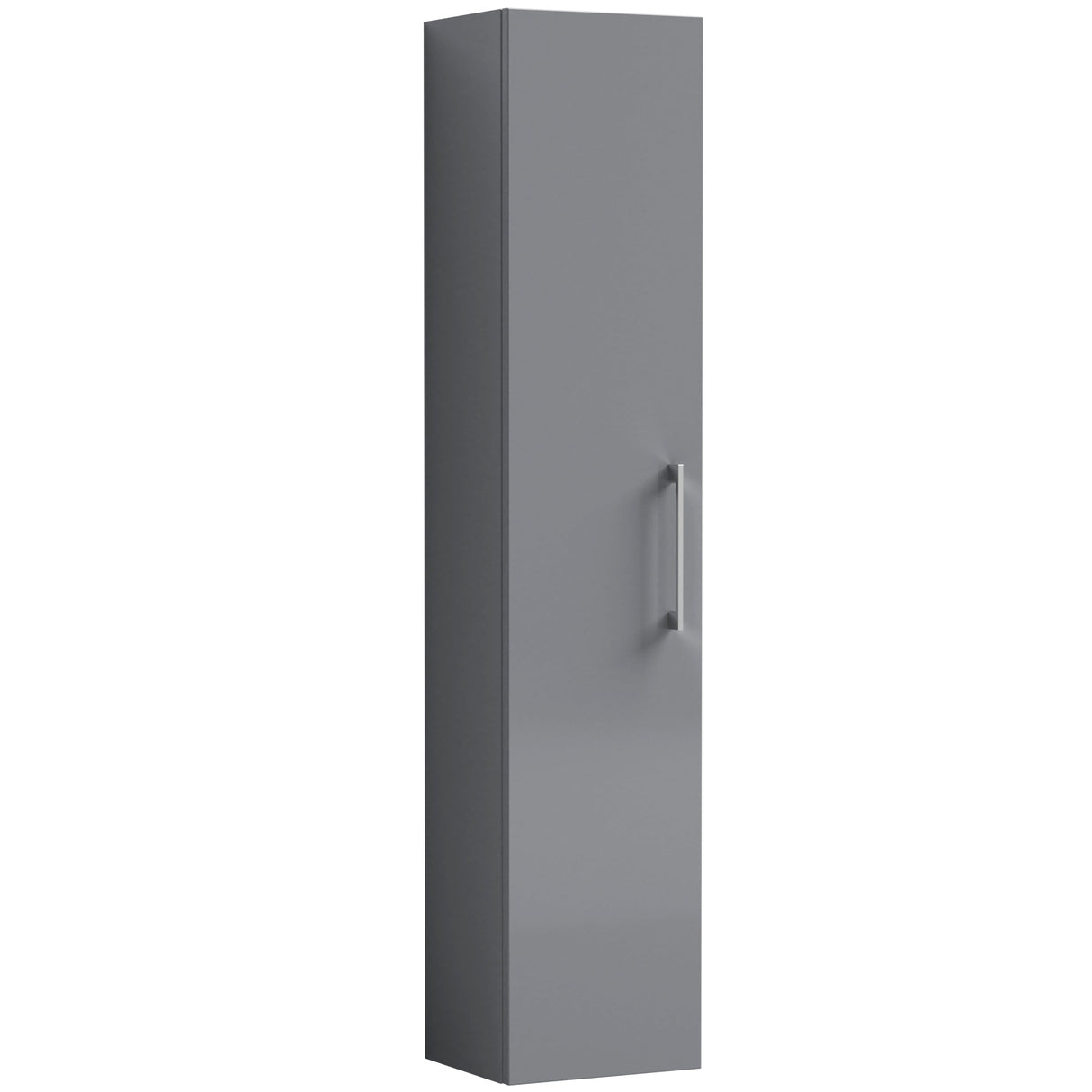 Nuie Arno 1 Door Wall Hung Tall Storage Unit W300mm Satin Grey MOE2261