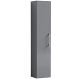 Nuie Arno 1 Door Wall Hung Tall Storage Unit W300mm Satin Grey MOE2261