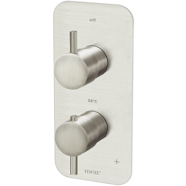 Meir 1 Outlet Thermostatic Concealed Shower Valve - Brushed Nickel MTV11-SET-PVDBN