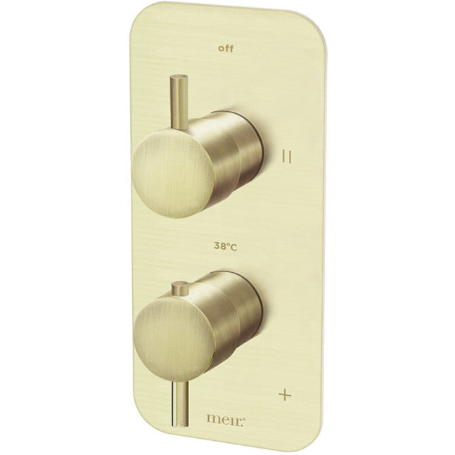 Meir 2 Outlet Thermostatic Concealed Shower Valve With Diverter - Tiger Bronze MTV22-SET-PVDBB