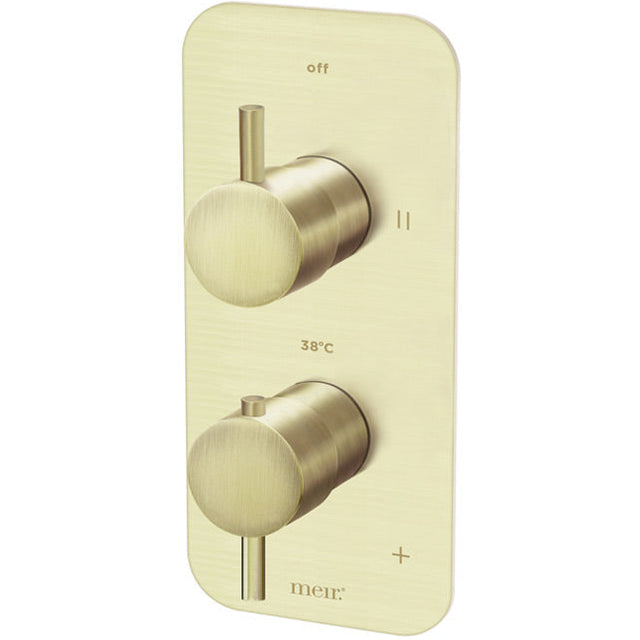 Meir 2 Outlet Thermostatic Concealed Shower Valve With Diverter - Tiger Bronze MTV22-SET-PVDBB