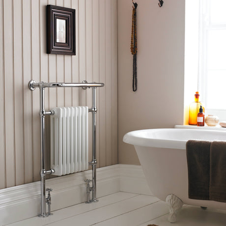 Hudson Reed Harrow Radiator & Heated Towel Rail H965 x W673mm White/Chrome MTY022 LS2