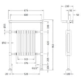 Hudson Reed Harrow Radiator & Heated Towel Rail H965 x W673mm White/Chrome MTY022 LD