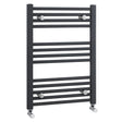 Nuie Crescent Straight Ladder Heated Towel Rail Anthracite W500mm MTY103