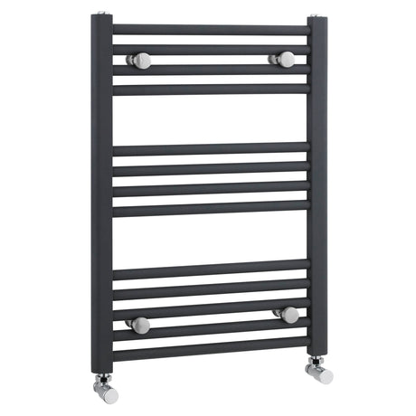 Nuie Crescent Straight Ladder Heated Towel Rail Anthracite W500mm MTY103
