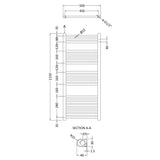 Nuie Crescent Straight Ladder Heated Towel Rail Anthracite W500mm MTY105 LD